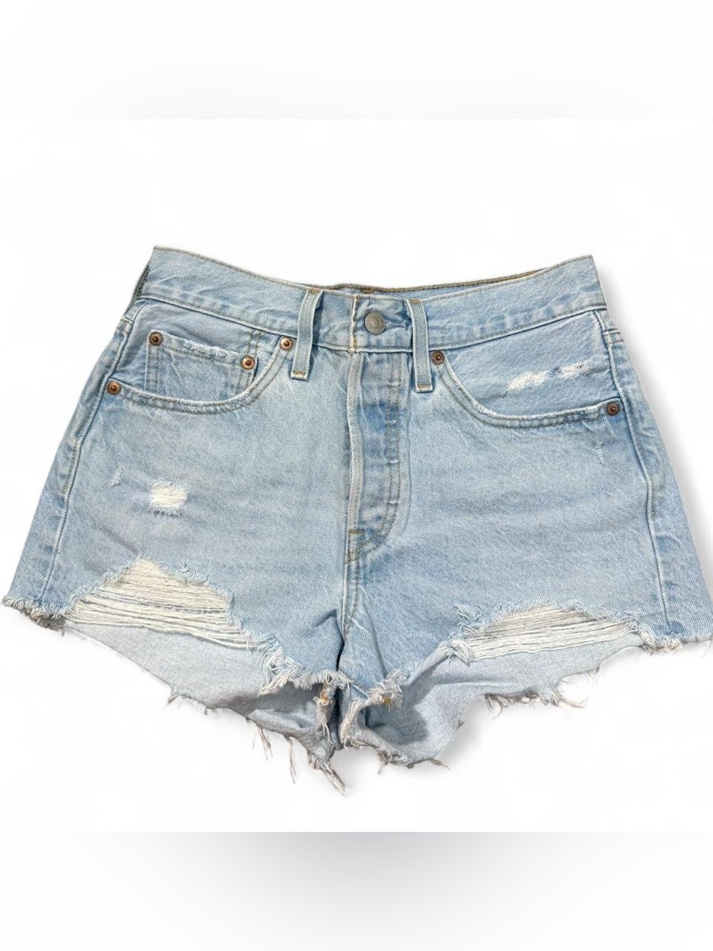 Levi’s 501 Light Wash Distressed Cutoff Shorts Size 26